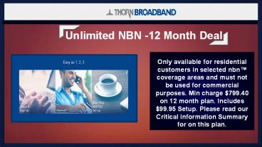 NBN Ready Wifi Modem | Thorn  Broadband