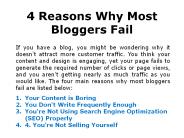 4 Reasons Why Most Bloggers Fail