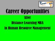 Career opportunities after distance learning MBA in Human resource management