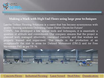 Laser Screed and Industrial Flooring