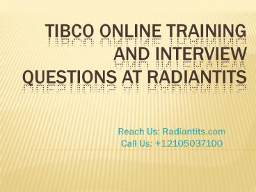 Tibco online training