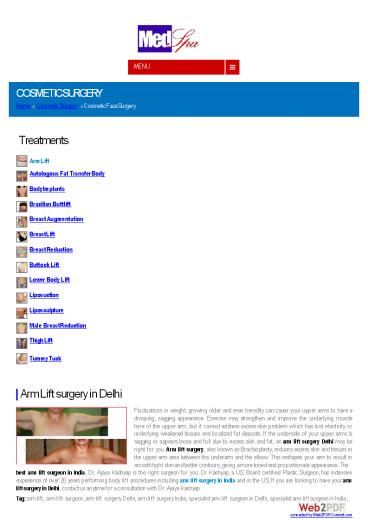 Arm lift surgery in Delhi