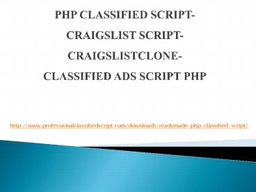 Php classified script- Craigslist Script- Craigslist Clone-Classified ads script php
