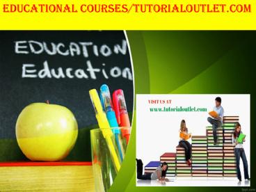 EDUCATIONAL COURSE / TUTORIALOUTLET DOT COM