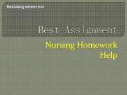 Nursing Homework Help