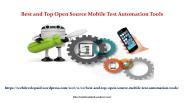 Best and Top Open Source Mobile Test Automation Tools