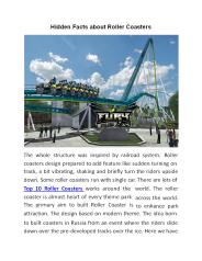 Hidden Facts about Roller Coasters