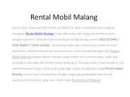 Rental Mobil Malang Murah