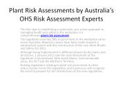 Plant Risk Assesment