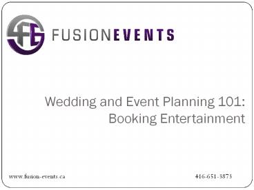 Wedding and Event Planning 101 Booking Entertainment.pptx