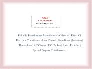 Auto Transformer Manufacturers