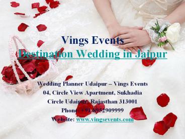 Destination wedding Jaipur - Vings events