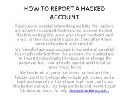 facebook hacked account
