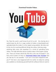 Download YouTube Videos