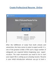 Create Professional Resume  Online