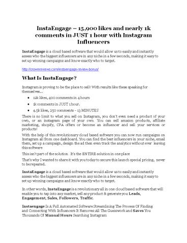 InstaEngage review - 65% Discount and FREE $14300 BONUS