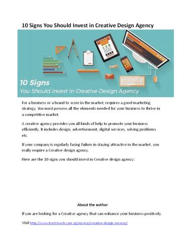 Why You Should Invest in Creative Design Agency ?