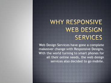 Why Responsive Web Design Services?
