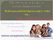FIN 516 help A Guide to career/Snaptutorial