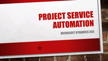 What is project services automation in dynamics 365