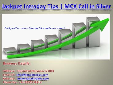 Jackpot Intraday Tips | MCX Call in Silver