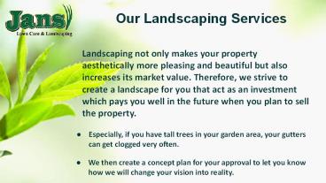 Lawn Cleaning Equipment Iowa City | Jans Lawncare & Landscaping