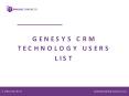 Genesys CRM Technology Users List PowerPoint PPT Presentation