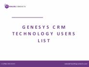Genesys CRM Technology Users List