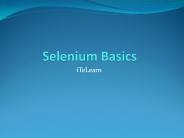 Basics of Selenium