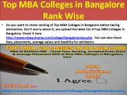 Top MBA Colleges in Bangalore Rank Wise