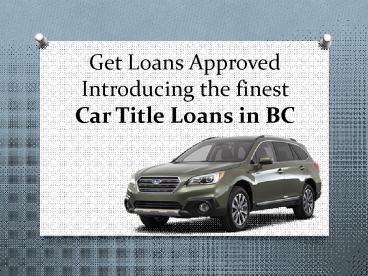 Car Title Loans BC