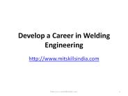 Develop a Career in Welding Engineering