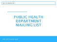 Public Health Department Marketing Database PowerPoint PPT Presentation