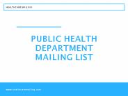 Public Health Department Marketing Database