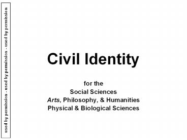 CIVIL IDENTITY - Terms - Liberal Arts and Humanities