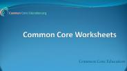Student Common Core Worksheets