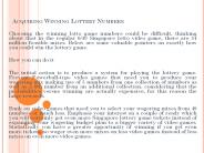 Acquiring Winning Lottery Numbers