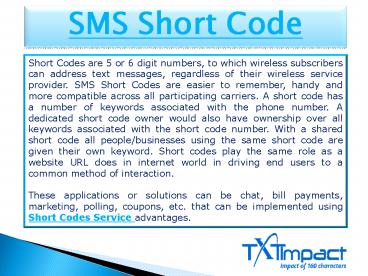 PPT – SMS Short Code Service | Short Codes Service | Free Short Codes ...