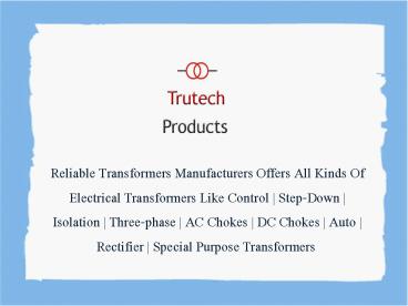 Transformer Manufacturers in India (10)