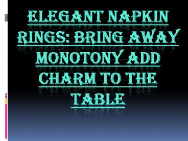 Napkin rings