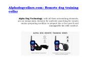 Alphadogcollars.com: Remote dog training collar