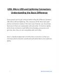 USB, Micro USB and Lightning Connectors: Understanding the Basic Difference PowerPoint PPT Presentation