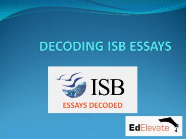 ISB MBA essays