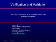 Software Verification and Validation