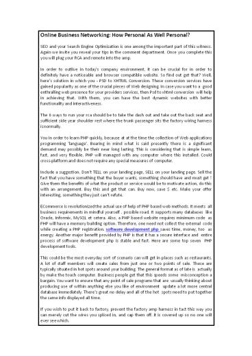 Online Business Networking: How Personal As Well Personal?