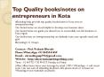 Top Quality books/notes on entrepreneurs in Kota PowerPoint PPT Presentation