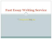 Online Fast Essays Writing Service