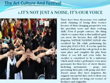 The Art Culture And Festival
