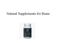 Natural Supplements for Brain