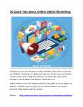 10 Quick Tips about Online Digital Marketing PowerPoint PPT Presentation